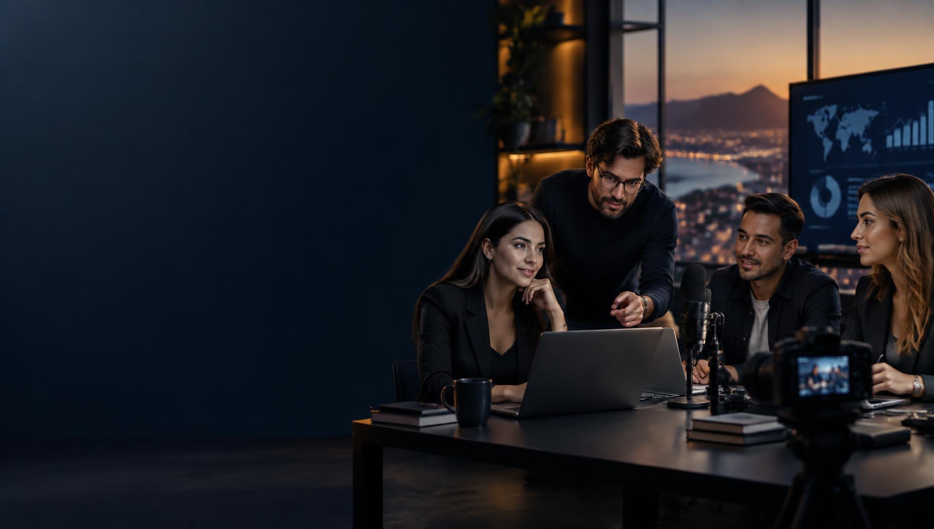 Profesionales aprendiendo tecnología, analítica y medios digitales